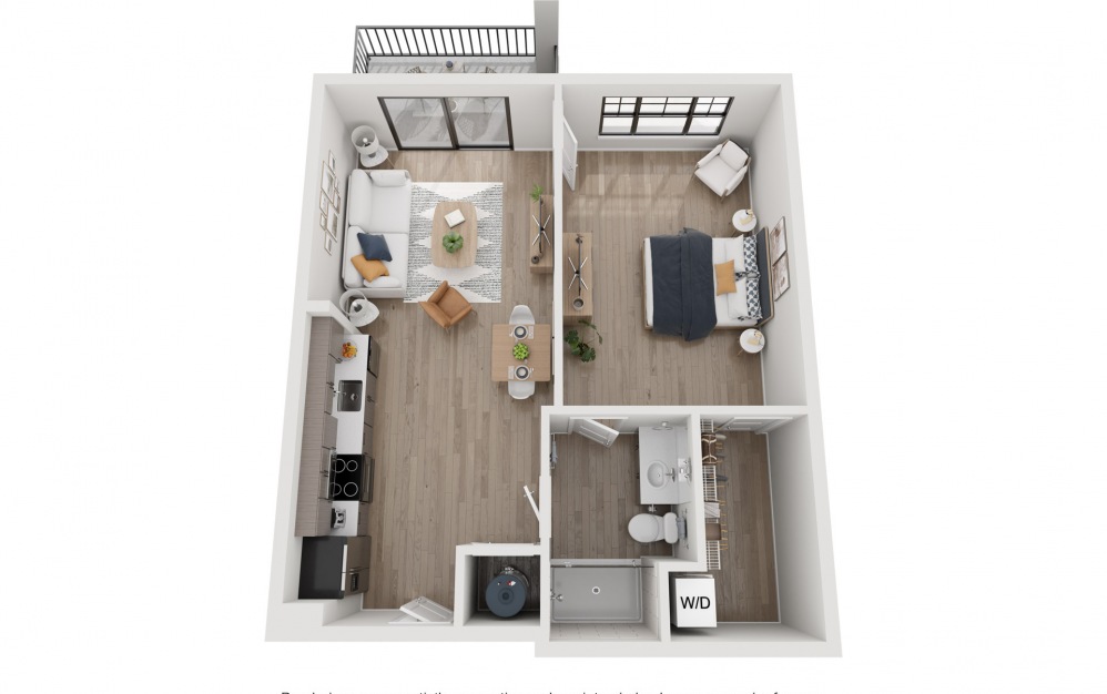 Glenville Affordable - 1 bedroom floorplan layout with 1 bath and 752 square feet. (Layout 1)